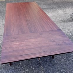 Oak Dining Table W/Extensions, Modern Mid-Century