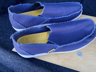 Mens Crocs Navy Blue Canvas Slip On’s Size 13