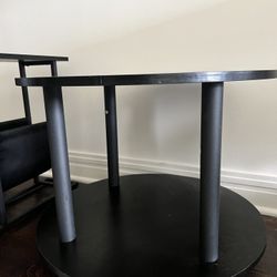 Modern Style Black Coffee Table & End Table w/ Magazine Rack 
