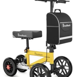 BlessReach Economy Steerable Knee Walker - Compact Crutch Alternative for Foot Injuries with Dual Braking System