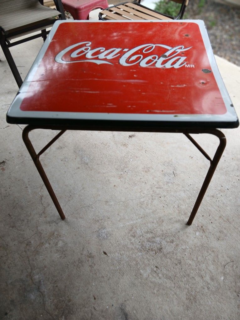 Porcelain Coca Cola Table Foldable