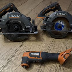 Ridgid Tool Set (2 7 1/4 Circular Saw And Multitool 