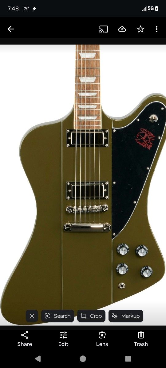 Epiphone Firebird V Gloss Drab Green! Mint 