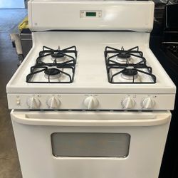 GE 30”WIDE GAS RANGE STOVE IN WHITE 