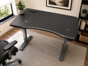 59” Electric Standing Desk w/ Wireless Charger & Power