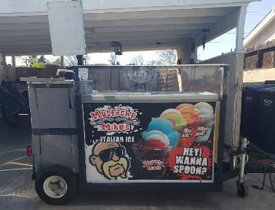 Tow-able Mustache Mike’s Italian Ice Cart With Sink