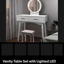 White Vanity Table Set 