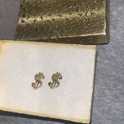 10k Money Sign Earrings 