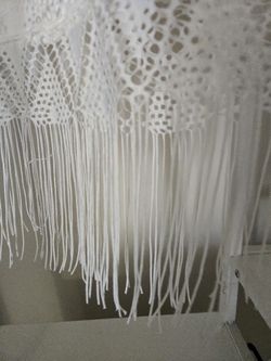 Beautiful White Lace Dress Fringe M/L 8/10