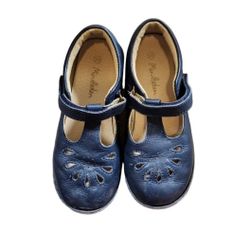 2017 Mini Boden Size 31 Leather T-Bar Flats Navy