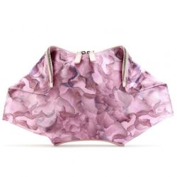 Alexander McQueen De Manta pink abstract floral print satin clutch bag