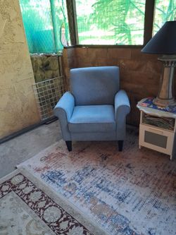 Blue stuffed chairs