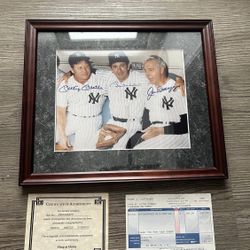 Original Signed Photo Of Mickey Mantle/Billy Martin: Joe DiMaggio Tre Biggest  Whit Coa
