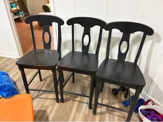 3 black bar counter stools