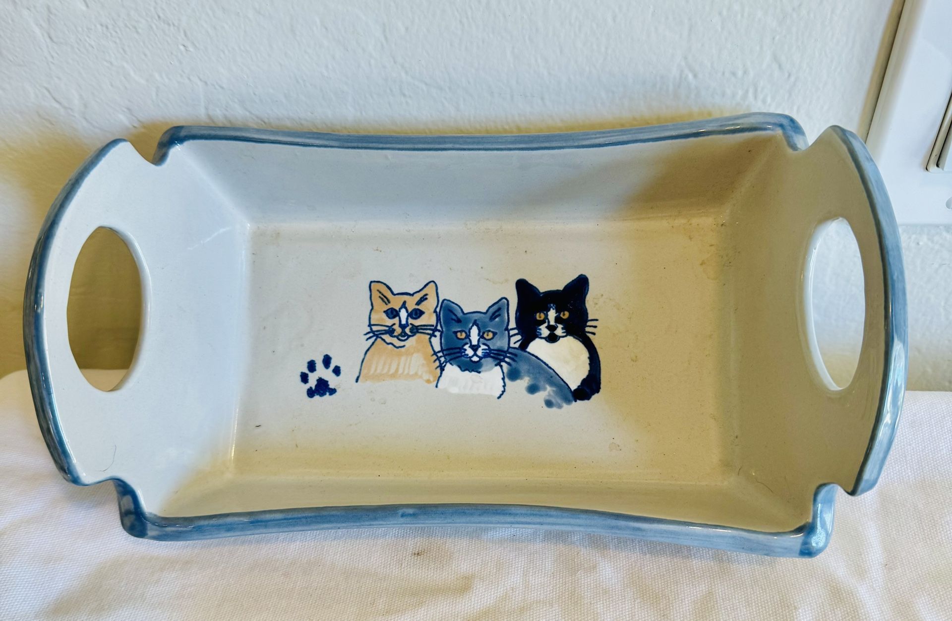 Louisville Stoneware Classy Cats Baker Augratin Dish Bowl Retired Vintage