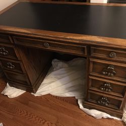 Vintage Wooden Executive Desk