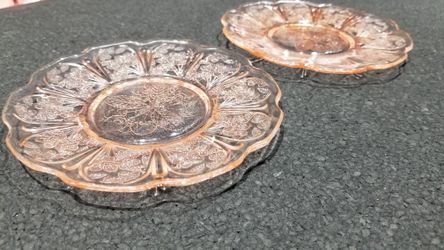 Vintage Pink Depression Plates