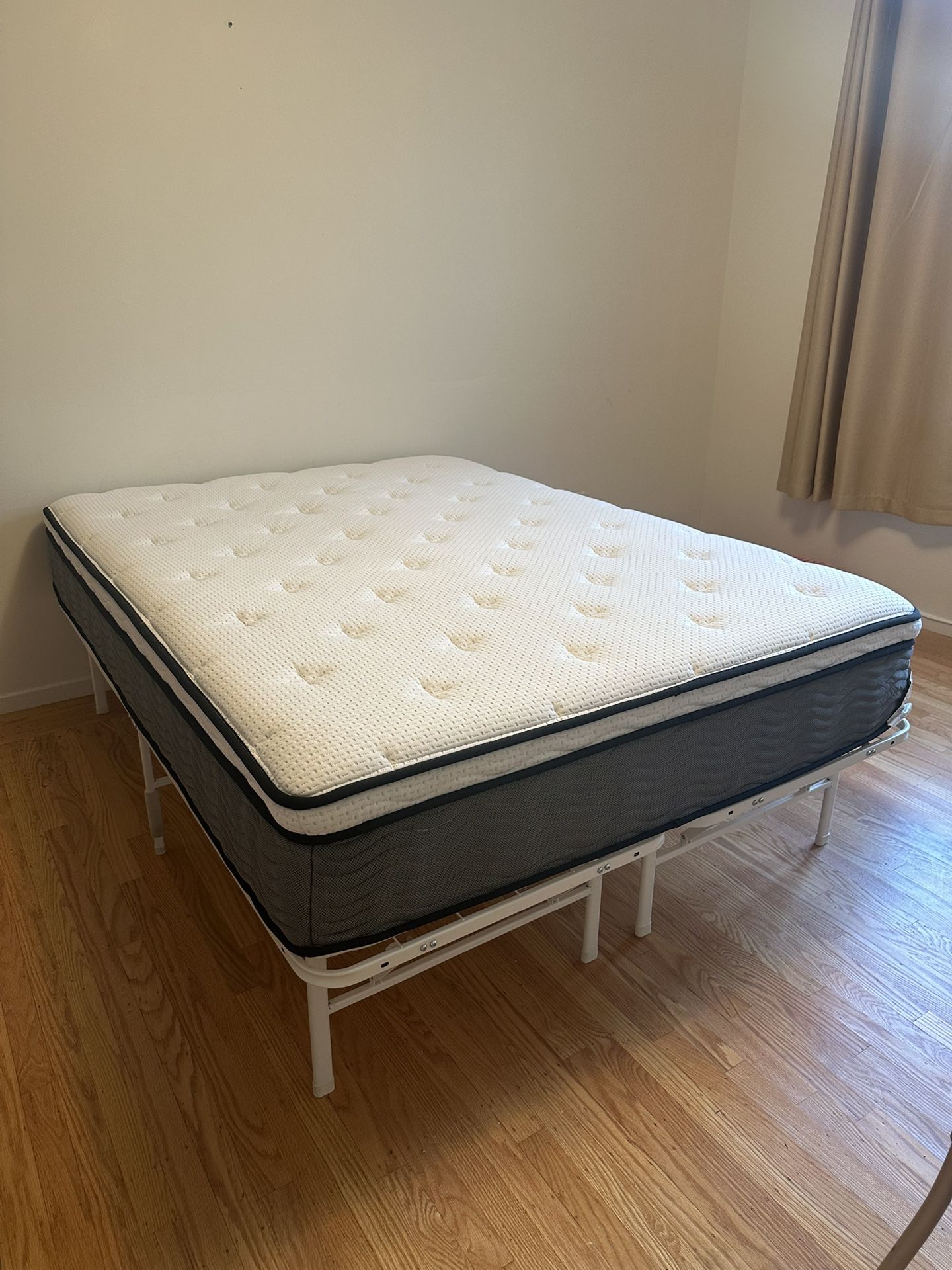 Like New Guest Bed Full Size Mattress and Frame