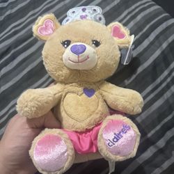 New Claire’s Club Princess Teddy Bear Plush with Tiara And Pink Tutu 8” Tan