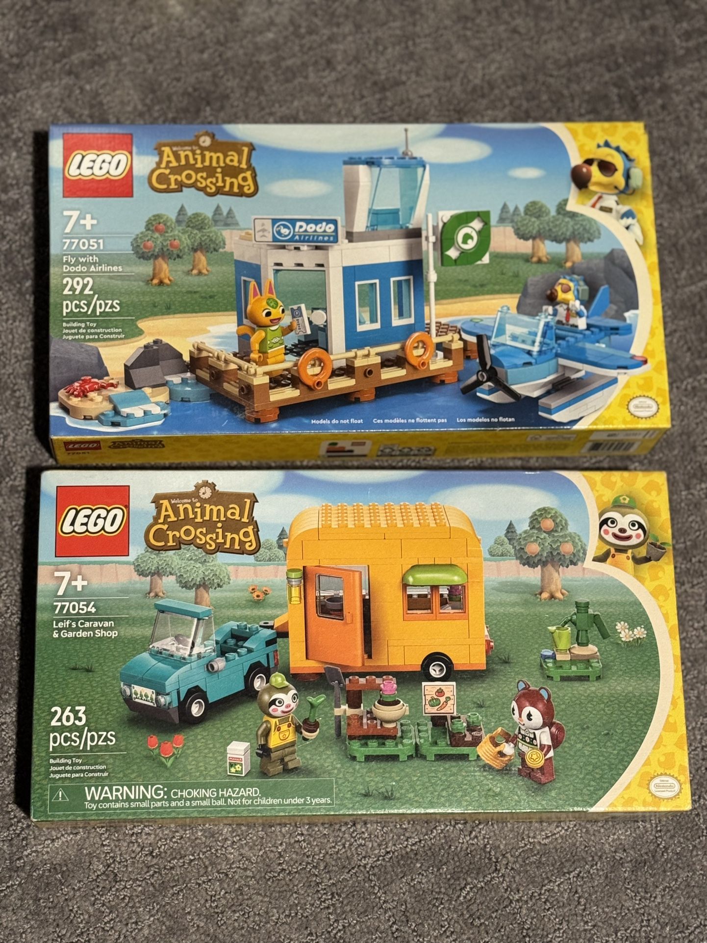 Lego Animal Crossing Lot of 2 Building Sets Dodo’s Airlines & Leif’s Caravan New Sealed 