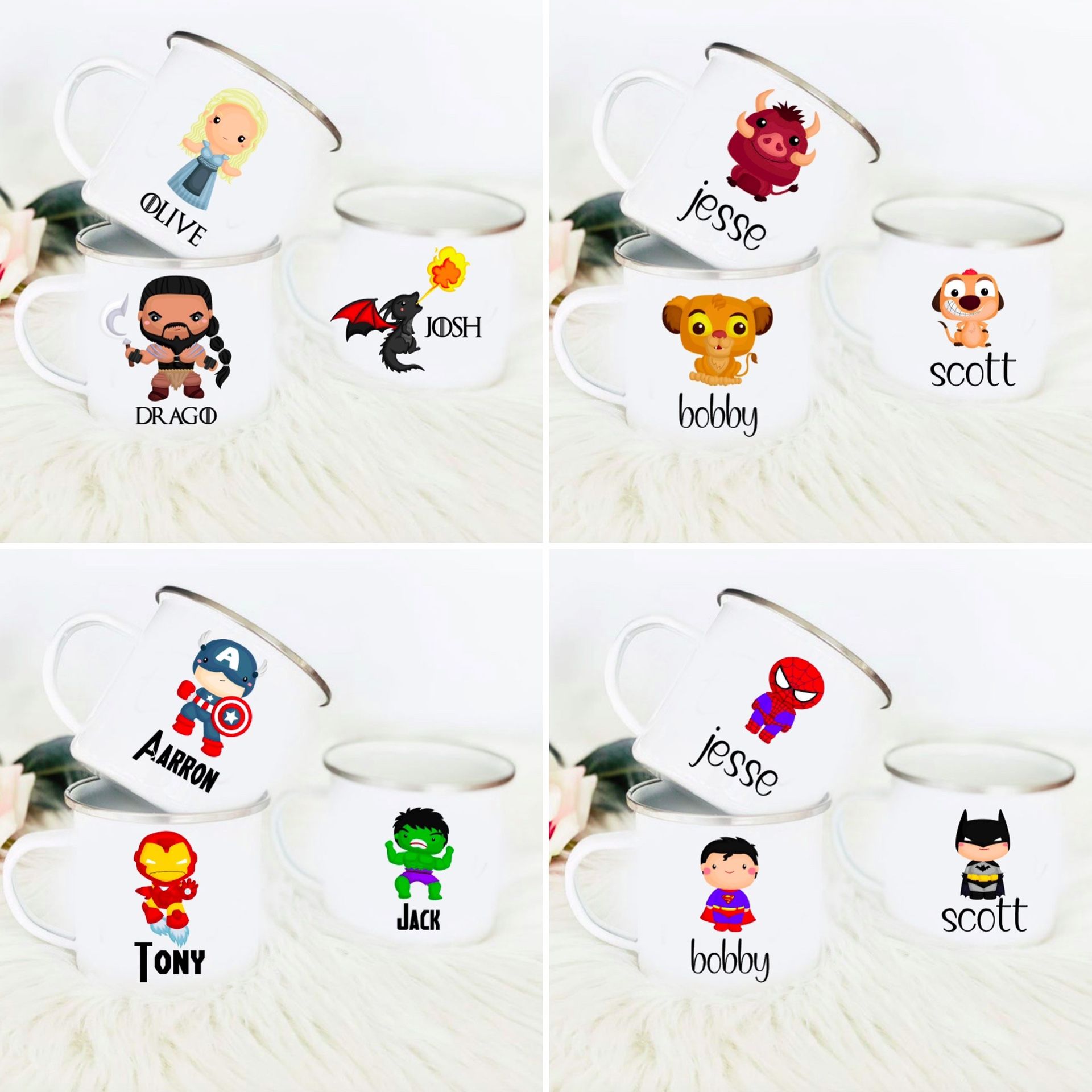 Super hero personalized camper mugs