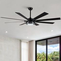 8-Blade Smart Ceiling Fan with LED Light