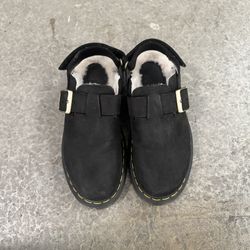 Dr. Martens Black Suede Lined Clog Sandals Women’s Size 8