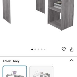  35% Discount!!!L-Shape Pure Wooden Desk with Monitor Stand and Storage 