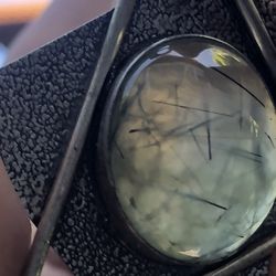 Epidote Rutilated Rare Gemstone Silver Pendant August Birthday Birthstone Special Gift Silver 