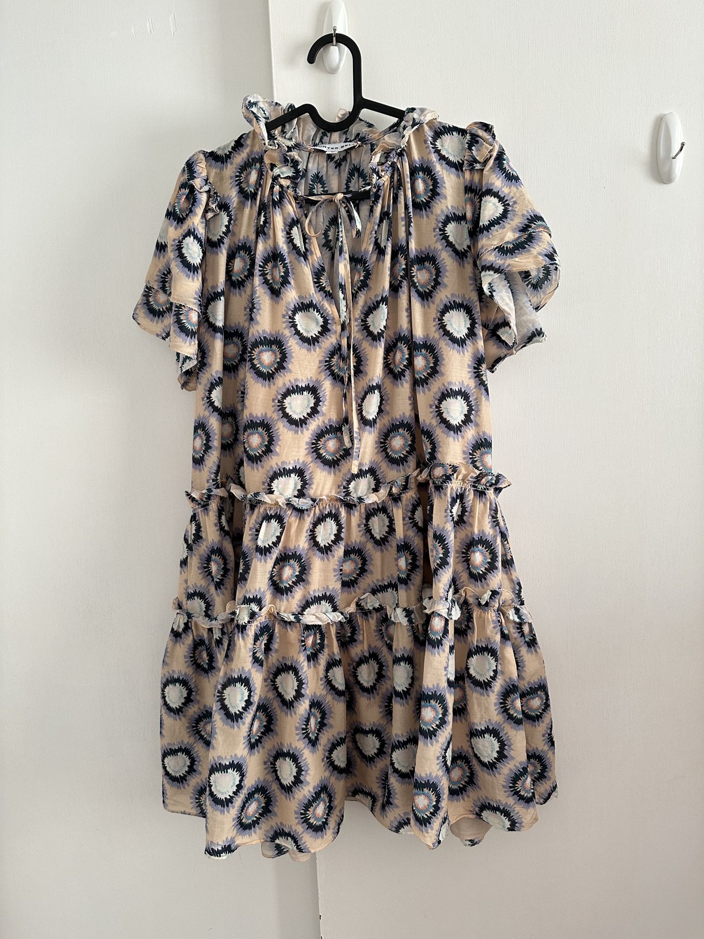 Hunter Bell Merritt Cotton Silk Mini Dress Ruffle Sz S Length 34.5”