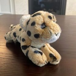 Gund Telus Leopard Cat  Plush and Beans 4&quot; tall x 7.5&quot; L cheetah Leopard 