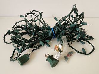 100-Led Lights Clear Bulb - Green Wire Indoor/Outdoor