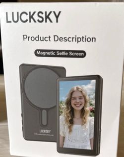 LUCKSKY Vlog Selfie Monitor Screen iPhone, 4K 60fps Recording, Wireless Screen Mirroring with Remote Control, Magnetic Fixation, 180° Rotation, 3 Leve