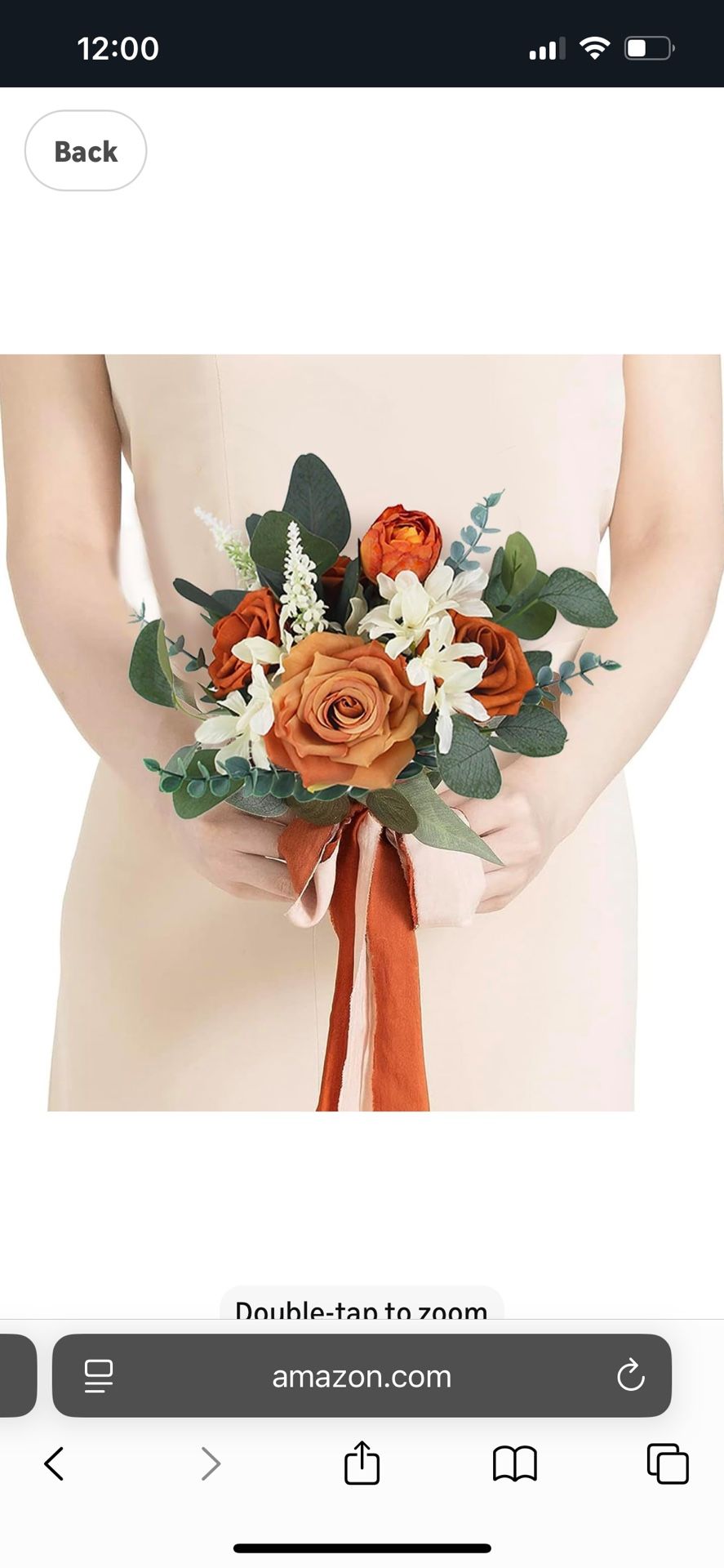 1Pc Fall Wedding Bouquets for Bridesmaids Burnt Orange Sage 