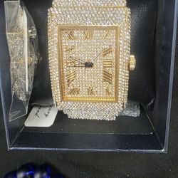 18k Gold Plated Diamond Watch