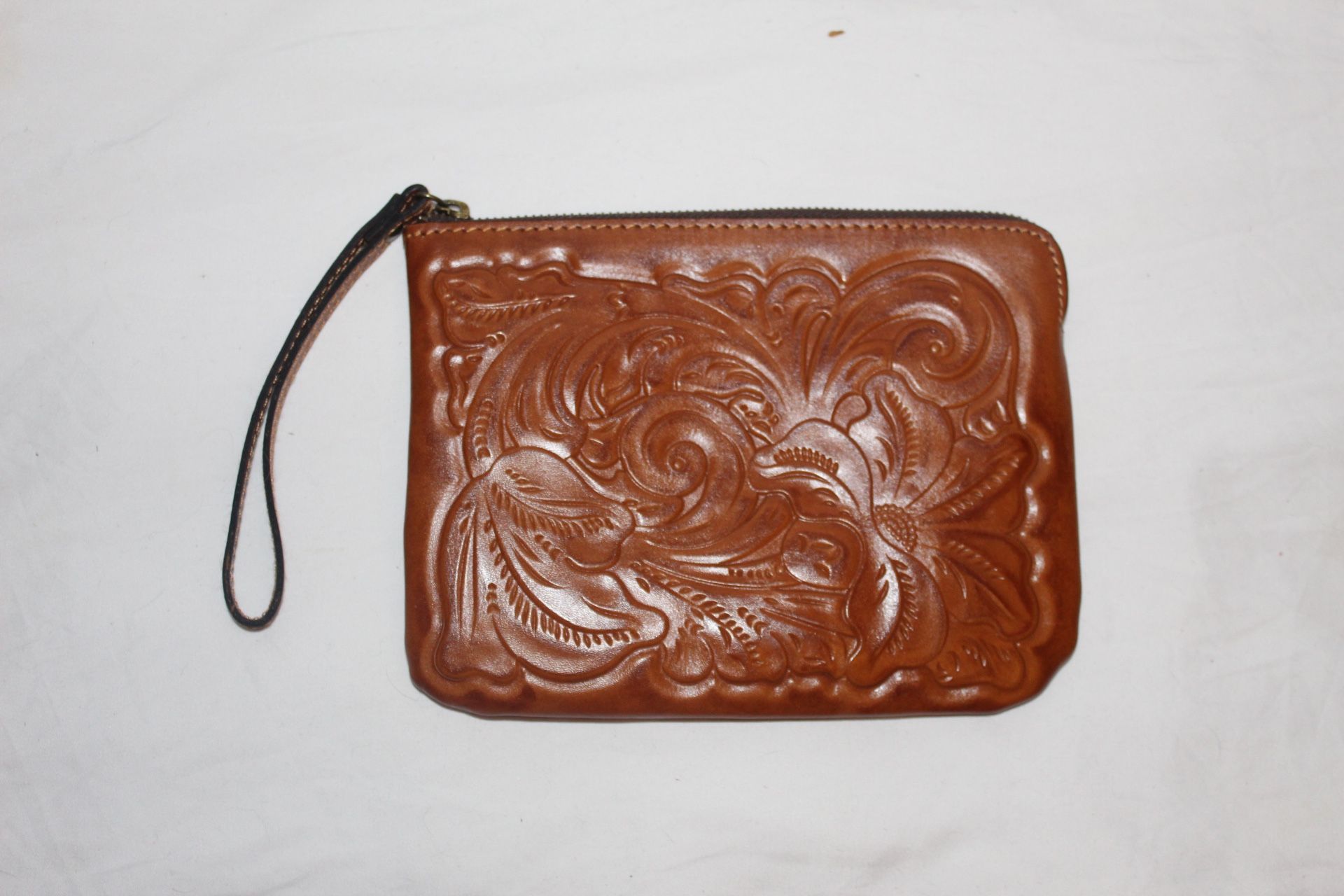 Patricia Nash Cassini tooled leather wristlet