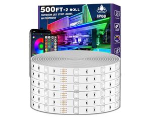 LETIANPAI 500ft Outdoor LED Strip Lights Waterproof 1 Roll,IP68 Outside Led Light Strips with App