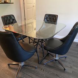 Metal Frame Dining Table For Sale With 2 Stools