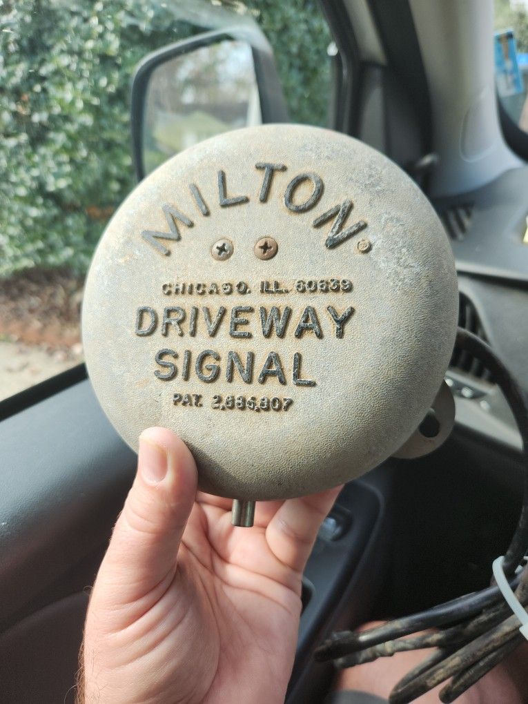 Antique Gas Station Bell That Rings When The Car Drives Over The Cord