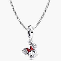 Pandora Minnie Mouse Holiday Dangle Charm Necklace Set