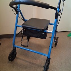 Guardian three hundred pound capacity medical walker cornflower blue great condition like new good brakes under Seat storage