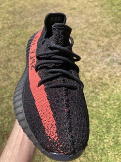 Supreme Adidas Yeezy Boost 350 V2 Black Red/Red Stripe exclusive on feet  review 