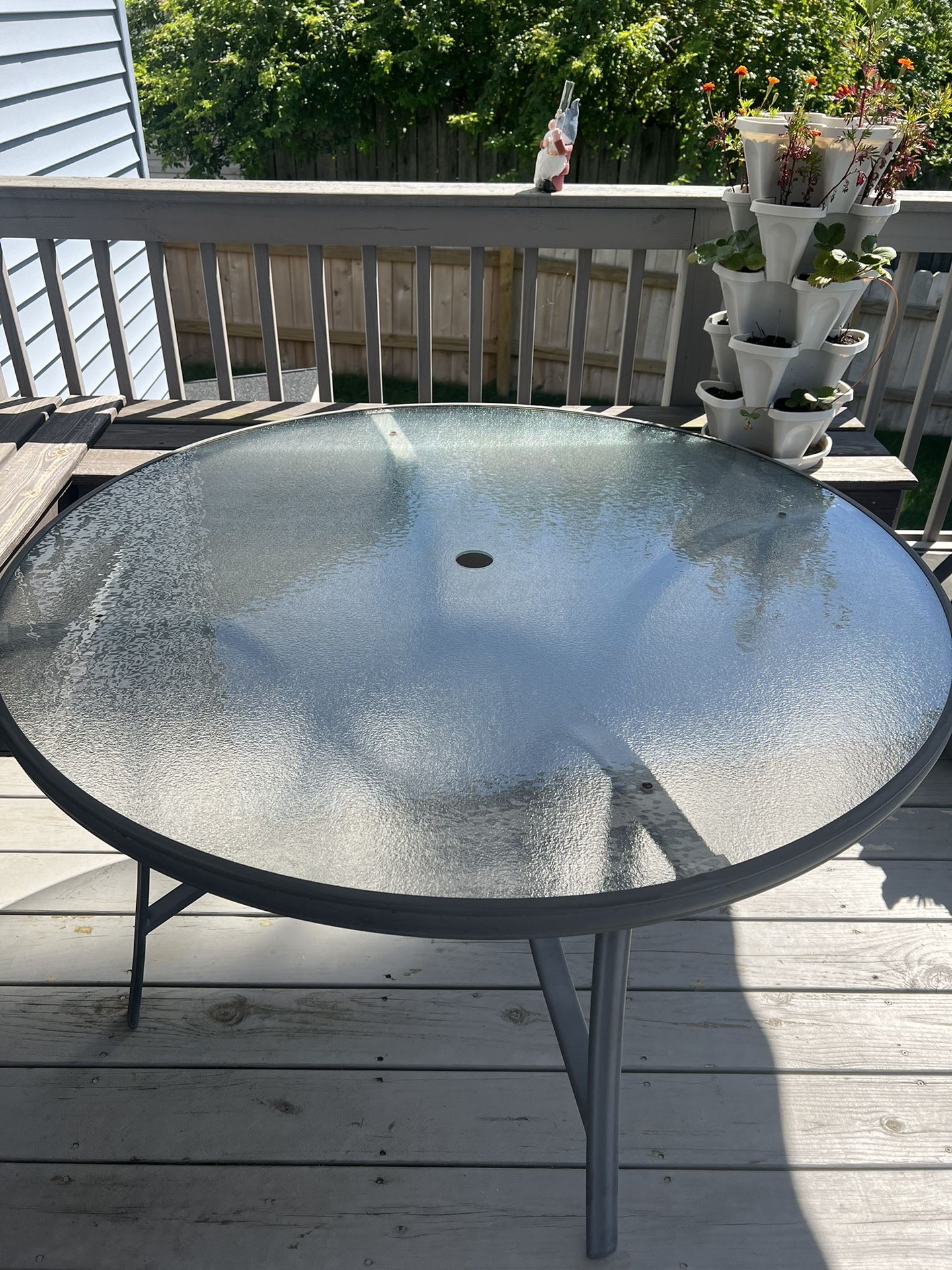 48 Inch Glass Outdoor Table 