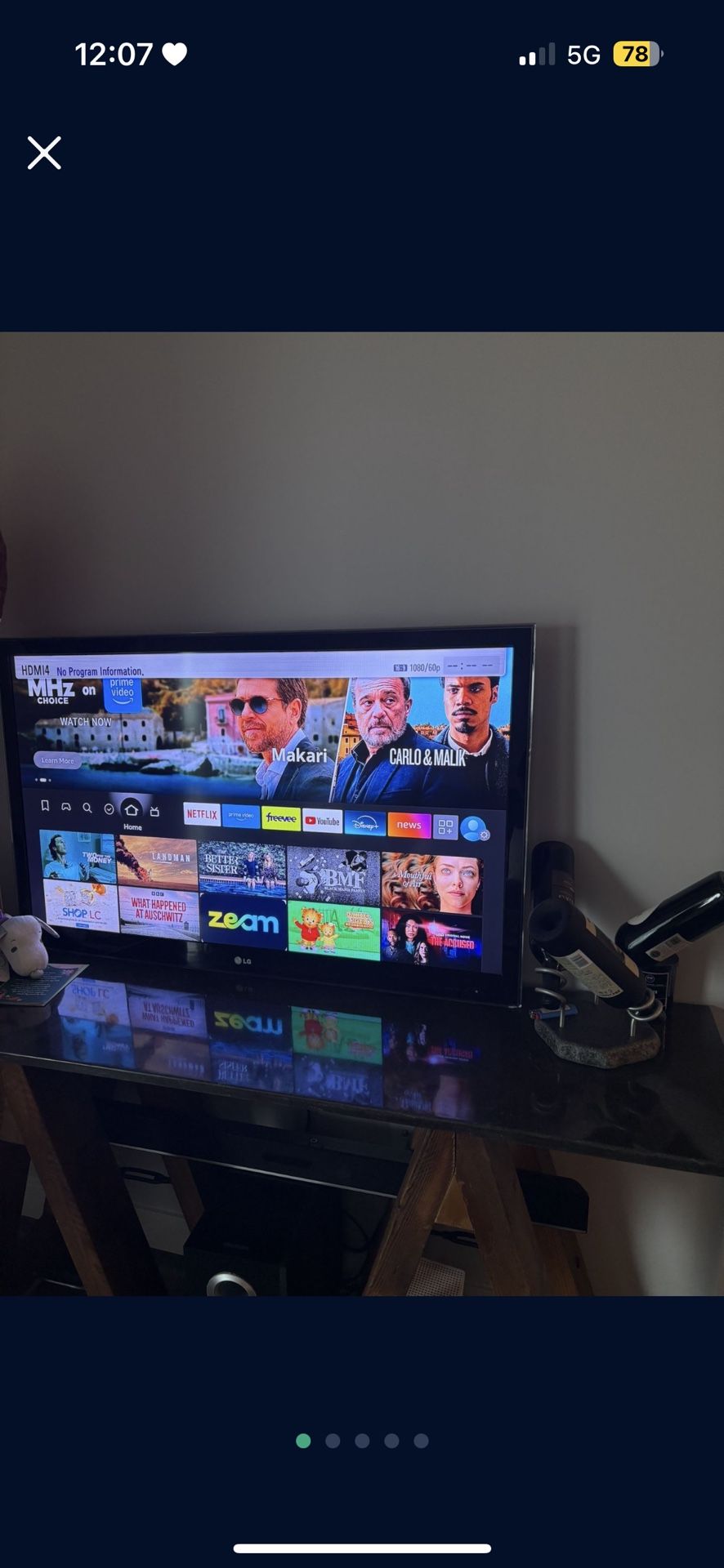 LG 55’ Flat Screen TV W/Roku Remote