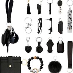 Wristlet Keychain Set with RFID Wallet Card Holder and Bottle Opener, Car Keychain Accessories new