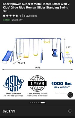 9 kid swing set metal