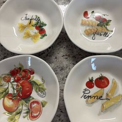 Set of (4) 9” Effetti Home Ceramic Pasta Bowls