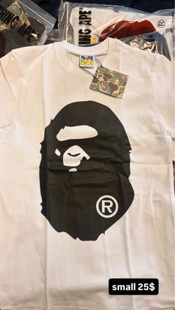 black & white bape tee size small