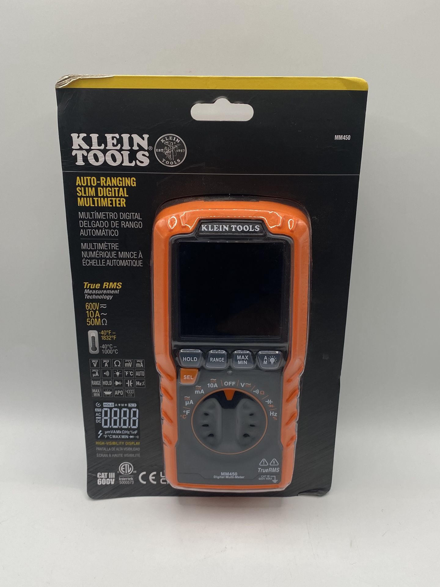 Klein Tools MM450 TRMS Multimeter Voltage Current Resistance Temperature Test