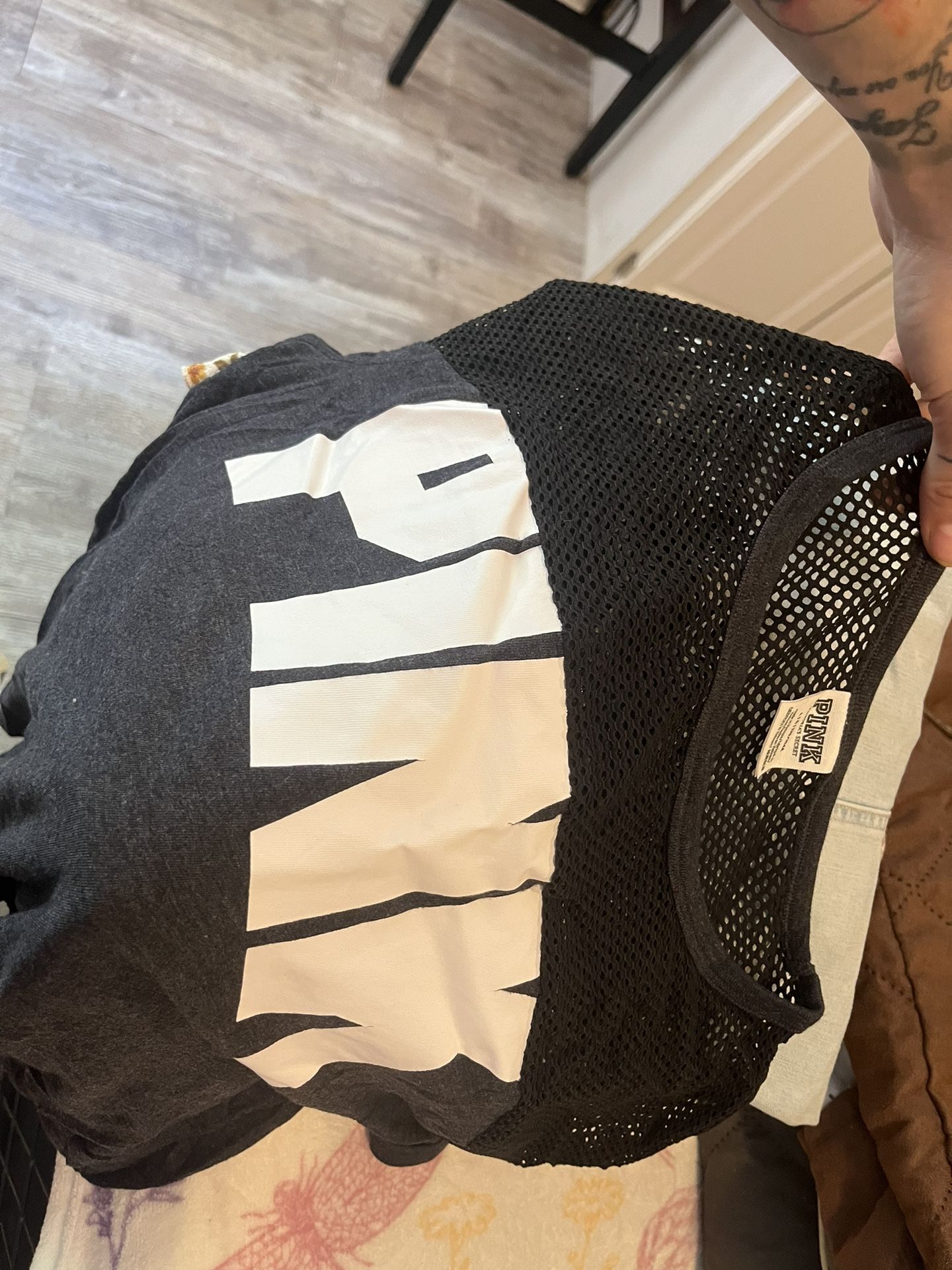 PINK Black Mesh/Grey shirt 